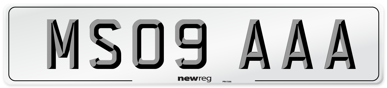 MS09 AAA Front Number Plate