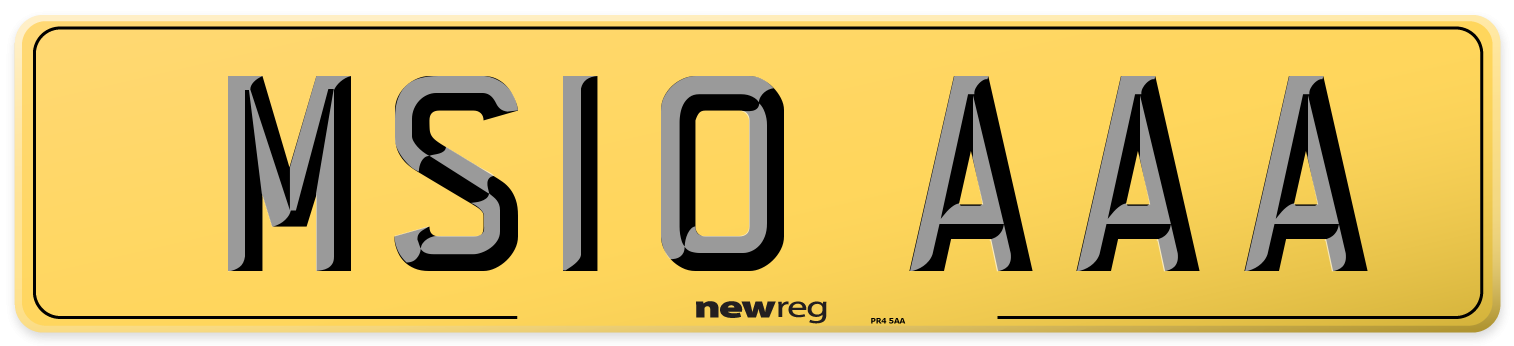MS10 AAA Rear Number Plate