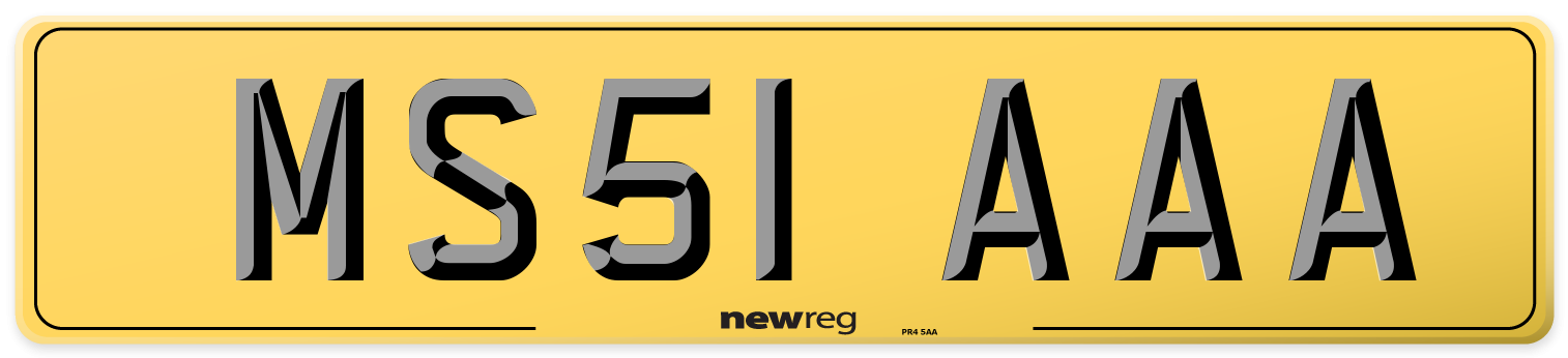 MS51 AAA Rear Number Plate