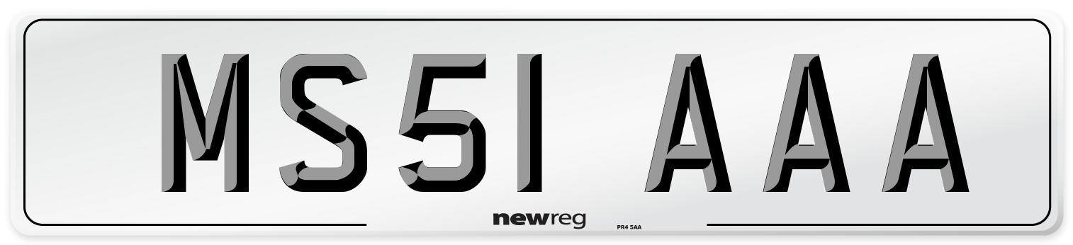 MS51 AAA Front Number Plate