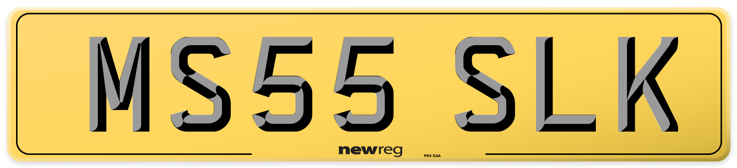 MS55 SLK Rear Number Plate