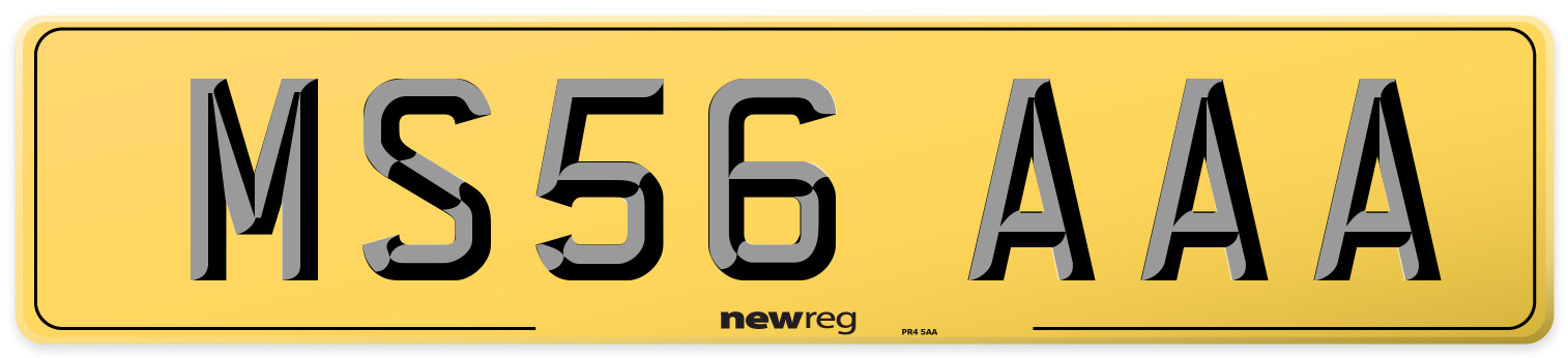 MS56 AAA Rear Number Plate