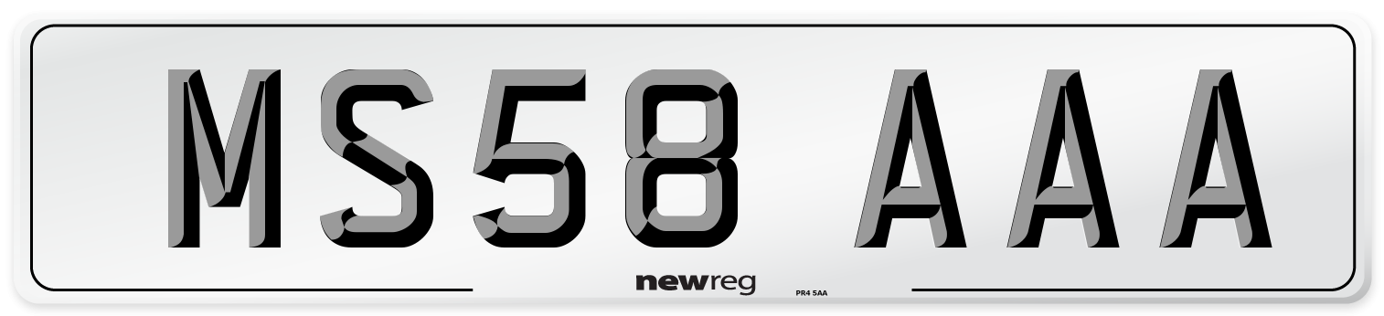 MS58 AAA Front Number Plate