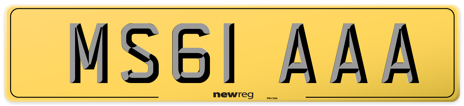 MS61 AAA Rear Number Plate