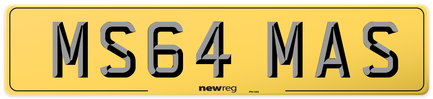 MS64 MAS Rear Number Plate