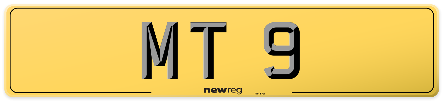 MT 9 Rear Number Plate