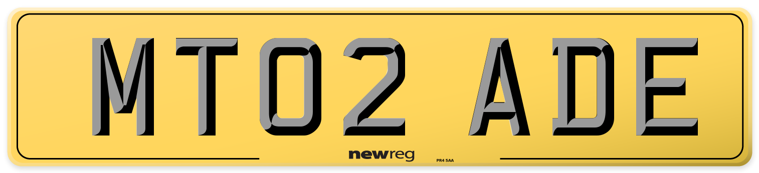 MT02 ADE Rear Number Plate