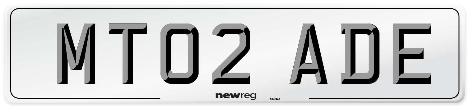 MT02 ADE Front Number Plate
