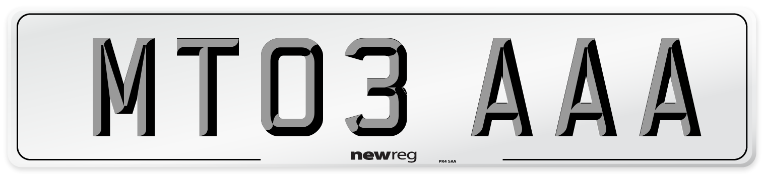MT03 AAA Front Number Plate