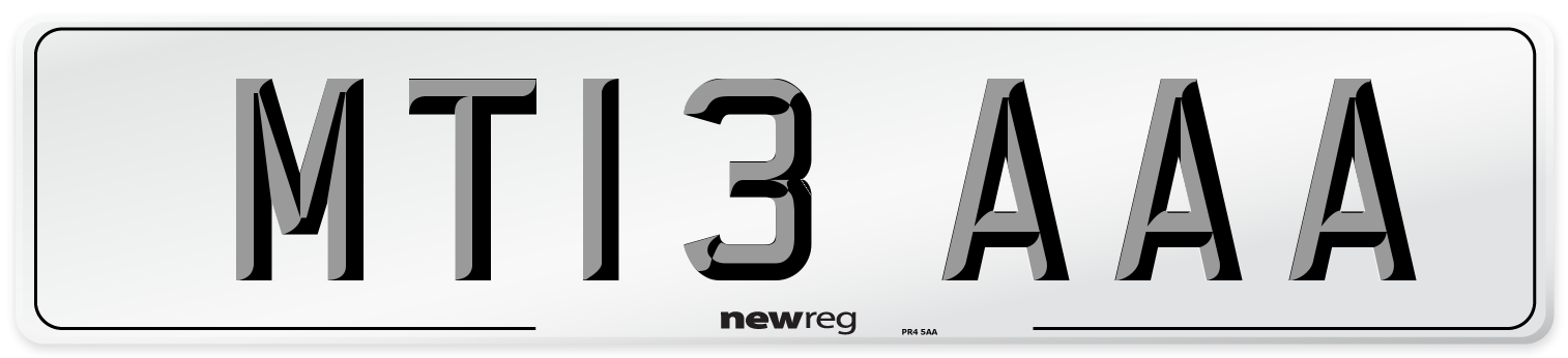 MT13 AAA Front Number Plate
