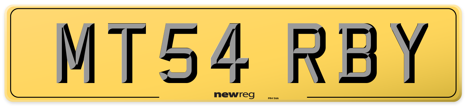 MT54 RBY Rear Number Plate