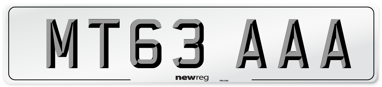 MT63 AAA Front Number Plate