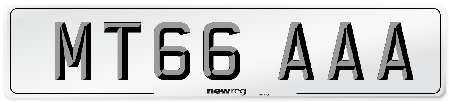 MT66 AAA Front Number Plate