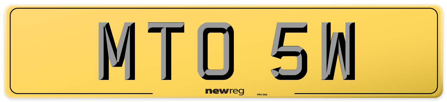 MTO 5W Rear Number Plate