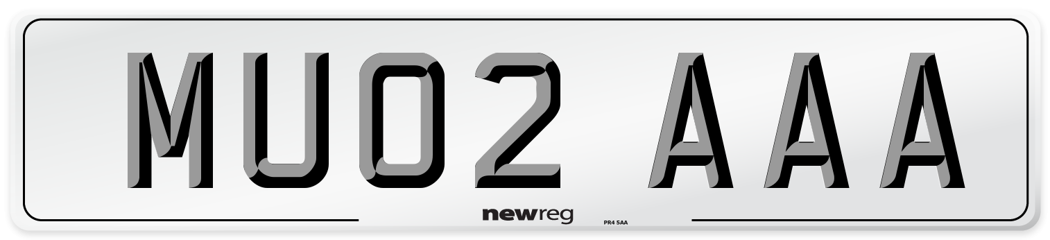 MU02 AAA Front Number Plate