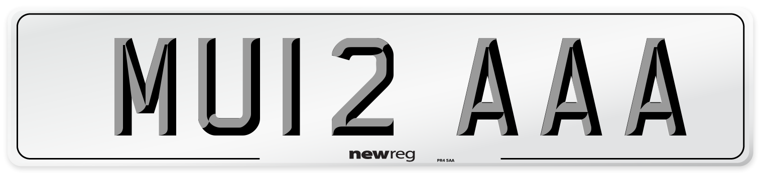 MU12 AAA Front Number Plate