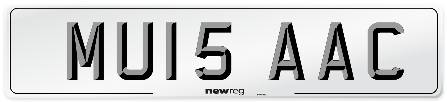 MU15 AAC Front Number Plate