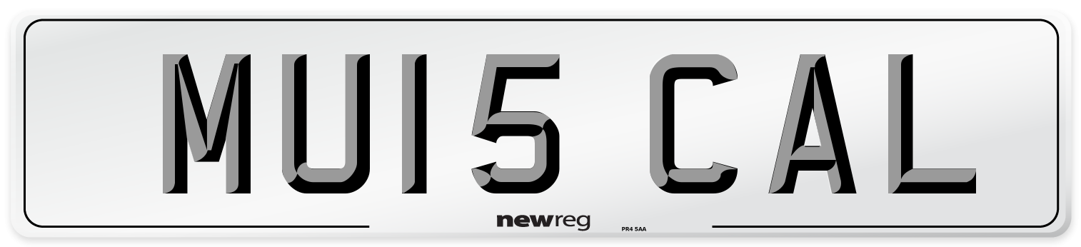 MU15 CAL Front Number Plate