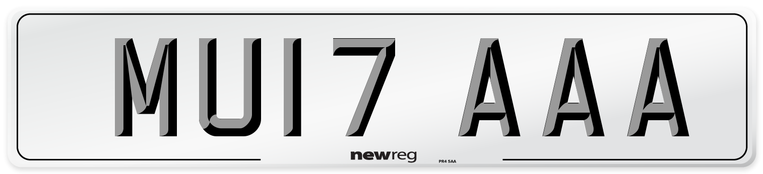 MU17 AAA Front Number Plate