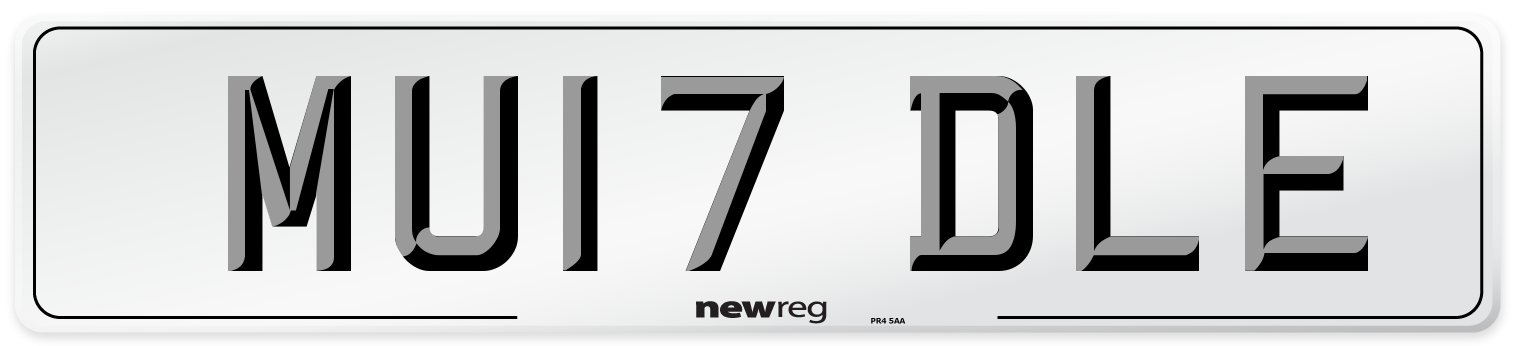 MU17 DLE Front Number Plate