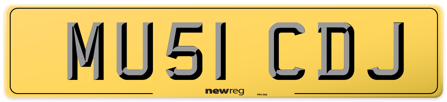 MU51 CDJ Rear Number Plate