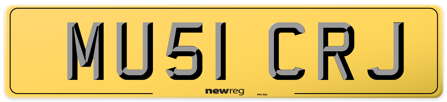 MU51 CRJ Rear Number Plate