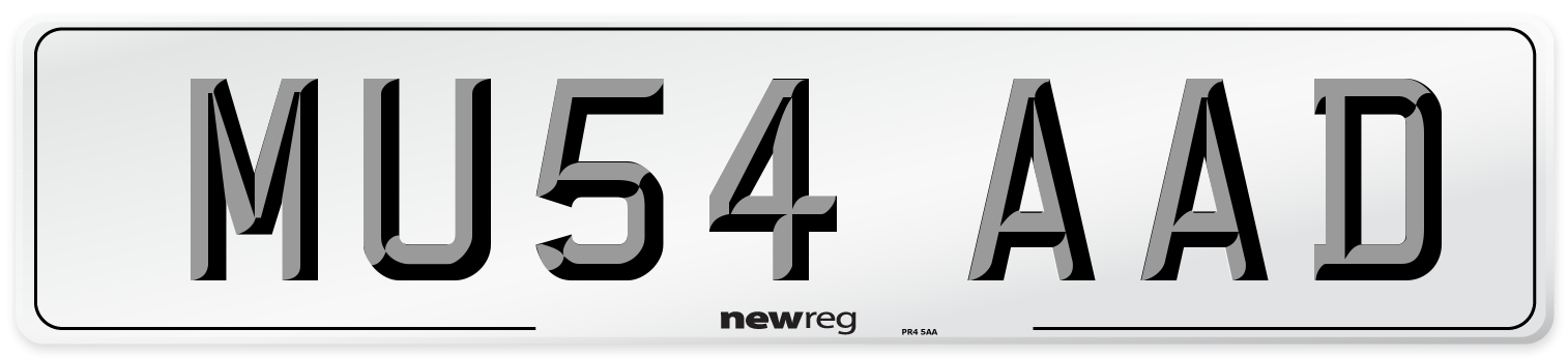 MU54 AAD Front Number Plate