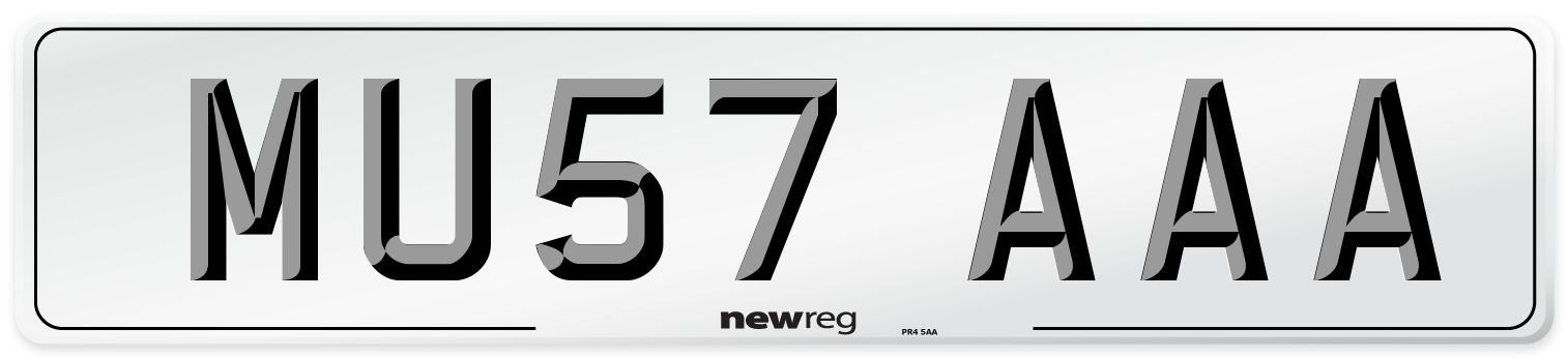 MU57 AAA Front Number Plate