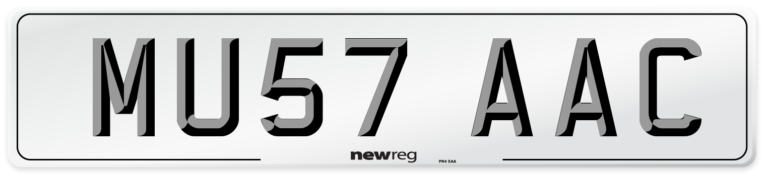 MU57 AAC Front Number Plate