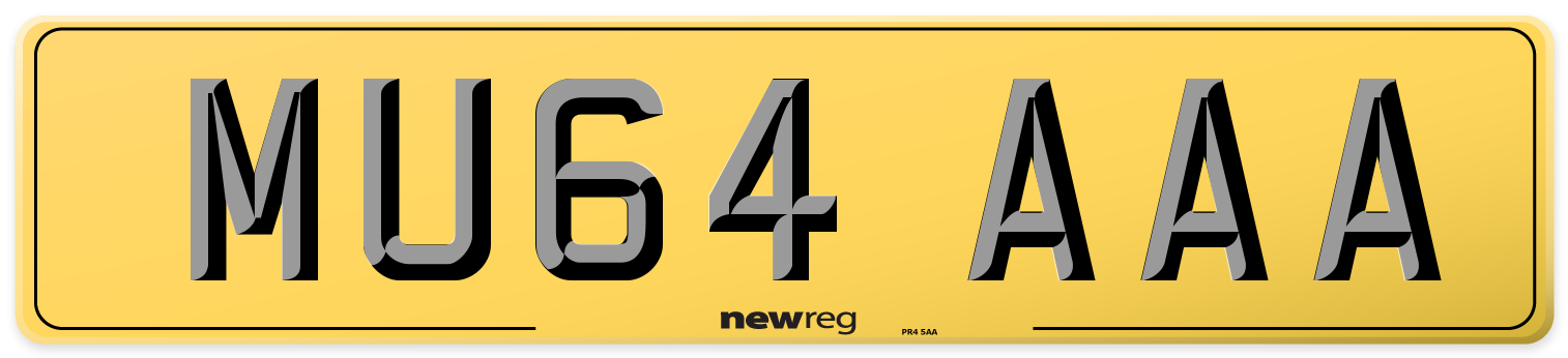 MU64 AAA Rear Number Plate