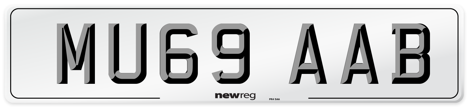 MU69 AAB Front Number Plate