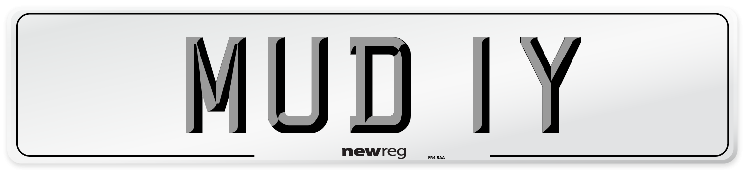 MUD 1Y Front Number Plate