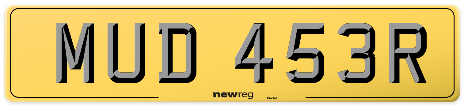 MUD 453R Rear Number Plate