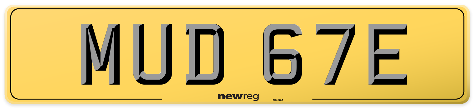 MUD 67E Rear Number Plate