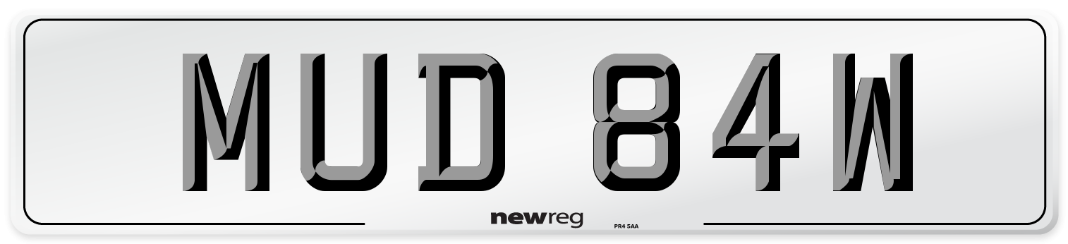 MUD 84W Front Number Plate