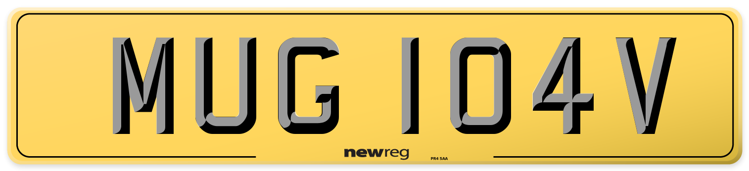 MUG 104V Rear Number Plate
