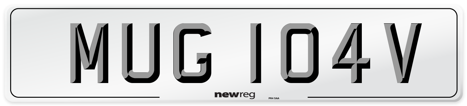 MUG 104V Front Number Plate