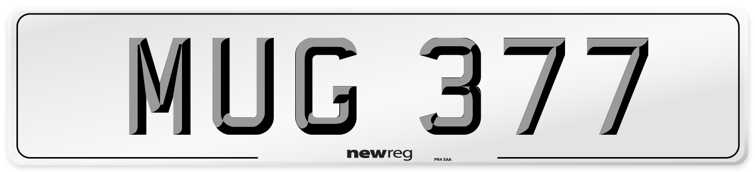 MUG 377 Front Number Plate