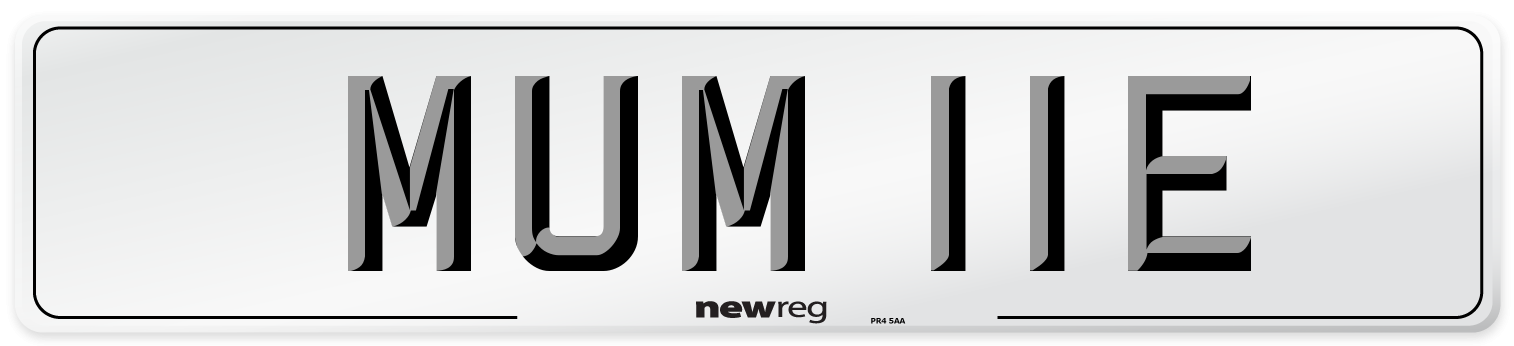 MUM 11E Front Number Plate
