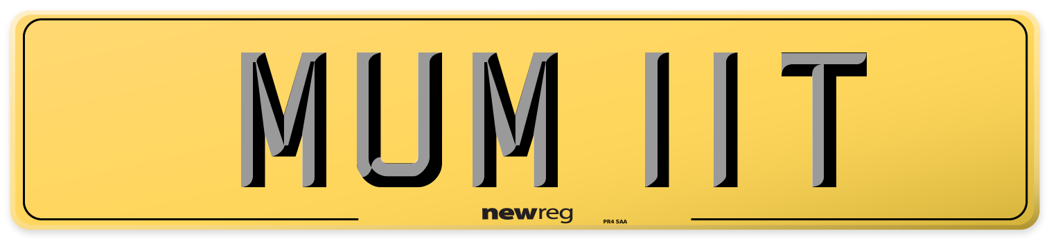 MUM 11T Rear Number Plate