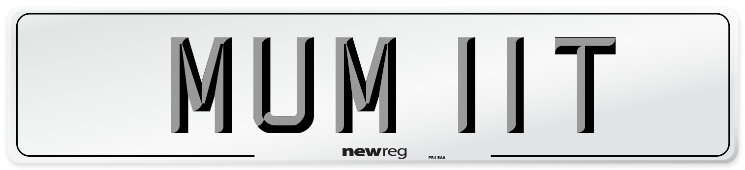 MUM 11T Front Number Plate