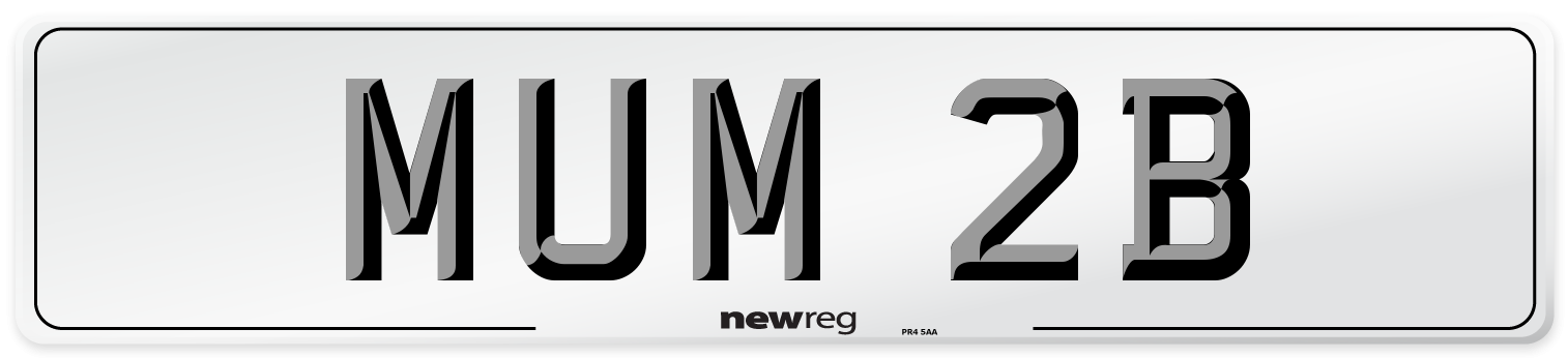 MUM 2B Front Number Plate