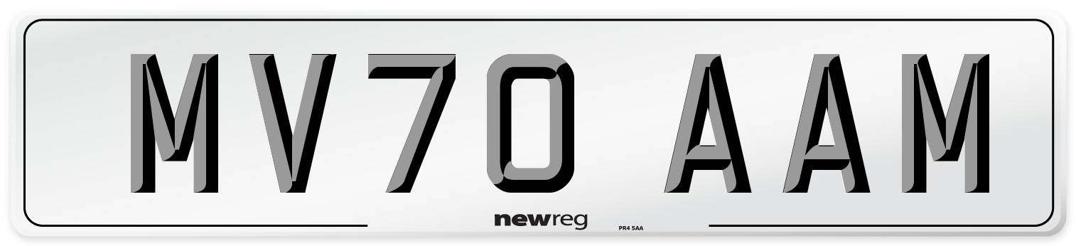 MV70 AAM Front Number Plate