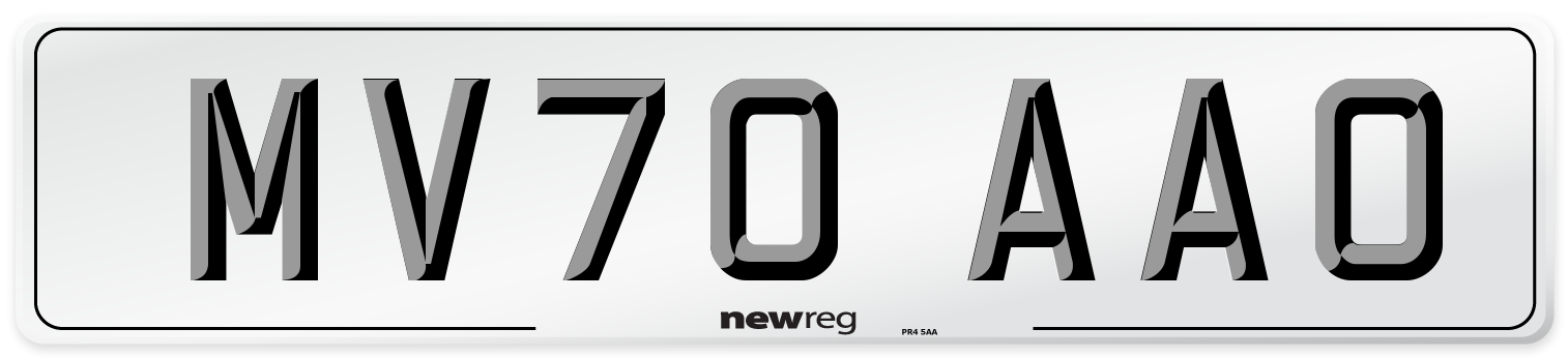 MV70 AAO Front Number Plate