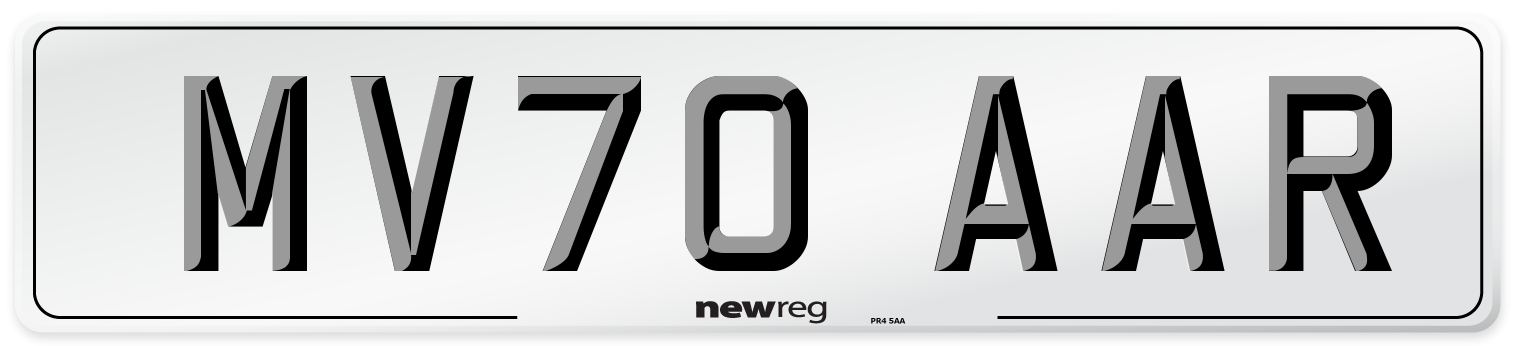 MV70 AAR Front Number Plate