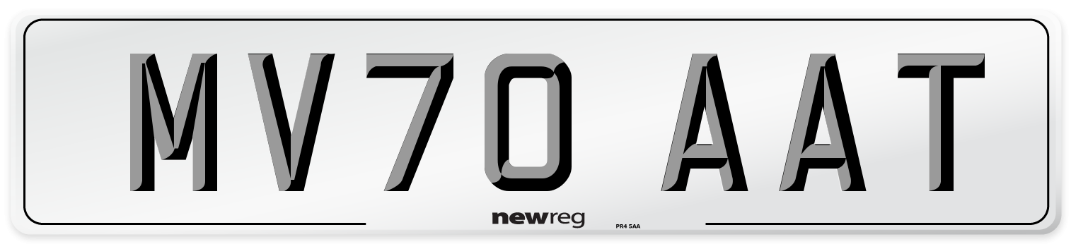MV70 AAT Front Number Plate