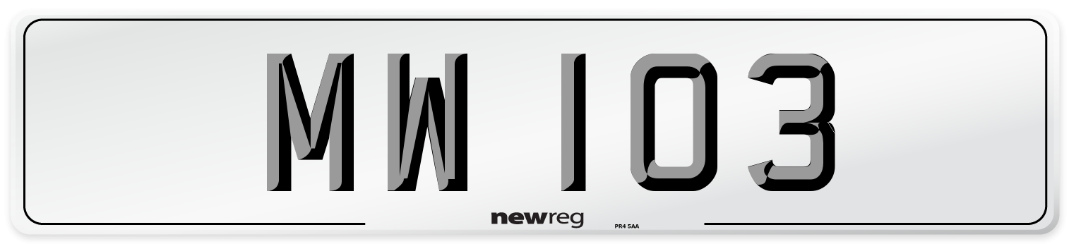 MW 103 Front Number Plate