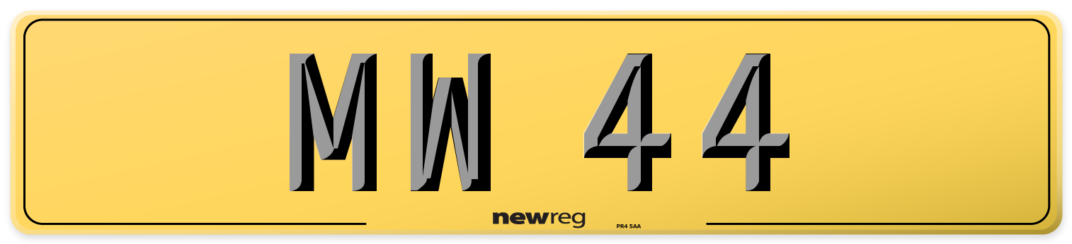 MW 44 Rear Number Plate