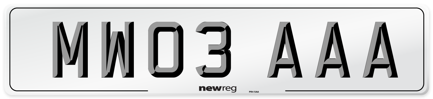 MW03 AAA Front Number Plate
