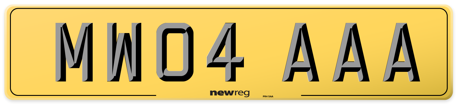 MW04 AAA Rear Number Plate